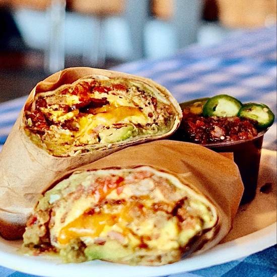 Order Breakfast Burrito food online from Malibu Kitchen & Gourmet Country Market store, Malibu on bringmethat.com