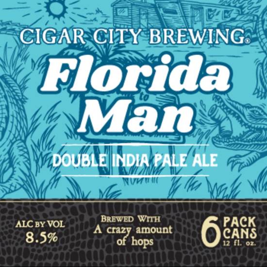 Order CIGAR CITY FLORIDA MAN 6 PACK CANS 8.5%ABV  food online from Princess Liquors store, Port Saint Lucie on bringmethat.com