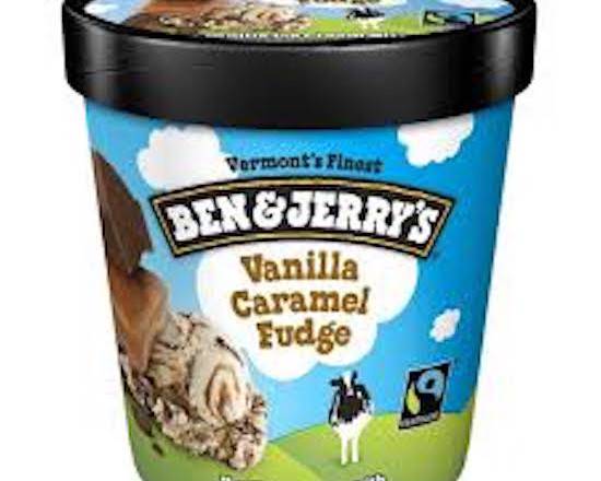 Order Ben & Jerry's Vanilla Caramel Fudge Pint food online from George's Market store, San Francisco on bringmethat.com