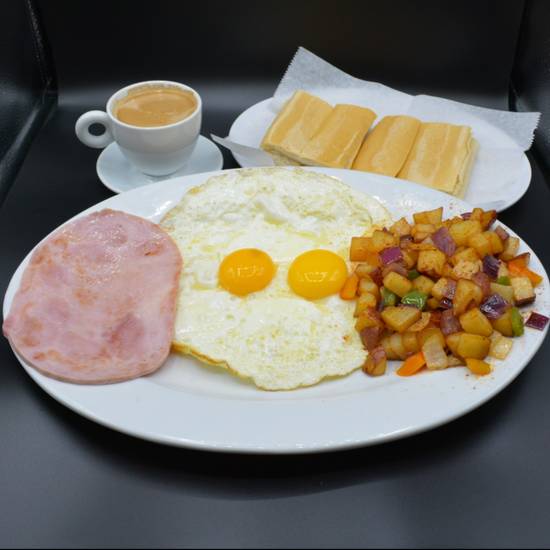 Order #1 CON JAMON FRITOS O REVUELTOS food online from I Am Latin Cafe store, Miami on bringmethat.com