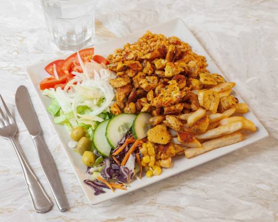 Escalope de poulet garni