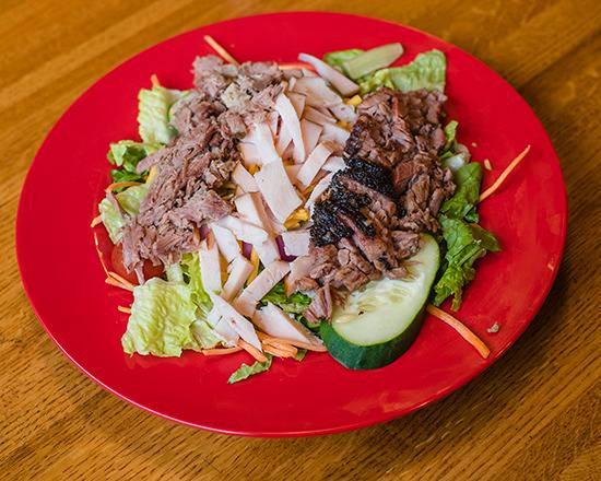 Order Three Meat Salad food online from Bonos Pit Bar-B-Q & Catering store, Jacksonville on bringmethat.com