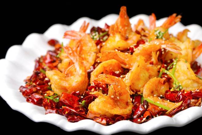 Order 辣子开边虾️️ Sichuan Spicy Shrimp food online from Min Chef store, Tustin on bringmethat.com