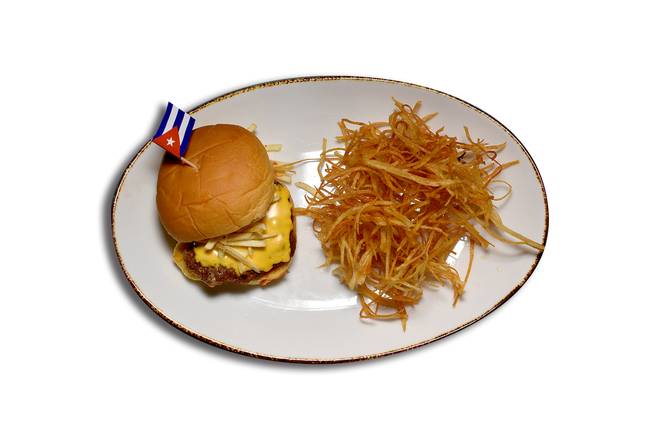 Order Frita Cubana (Hamburguer) food online from Cubanos Restaurant store, Bethesda on bringmethat.com