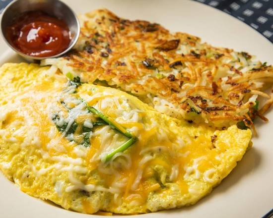 Order Spinach, Mushroom & Cheese Omelette food online from Hof Hut store, Torrance on bringmethat.com