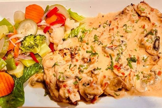 Order Chicken Breast with Mushroom Sauce (Pollo con Champinones) food online from La Comparsa Bar & Restaurant store, Lauderhill on bringmethat.com