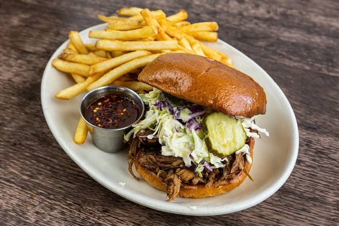 Order Carolina Pulled Pork Sandwich food online from Wood Ranch BBQ & Grill store, Rancho Santa Margarita on bringmethat.com