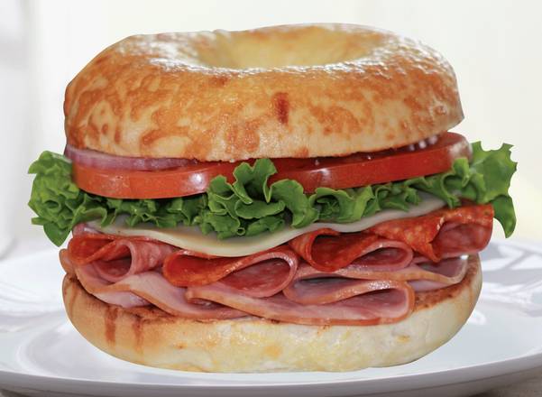 Order Italian Trio on Asiago Sandwich food online from The Great American Bagel store, Oak Lawn on bringmethat.com