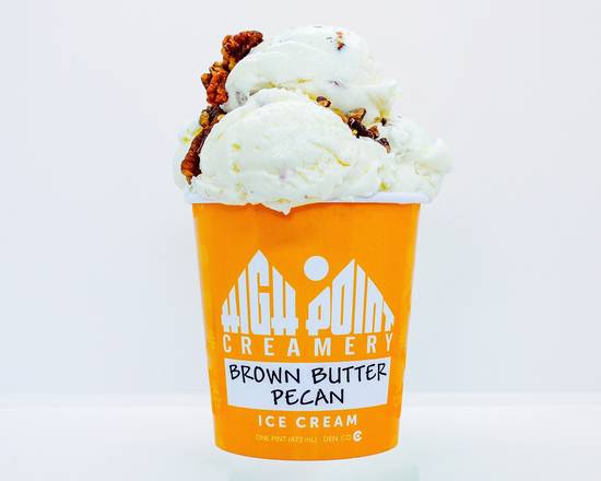 Order Brown Butter Pecan (Pint) food online from High Point Creamery store, Denver on bringmethat.com