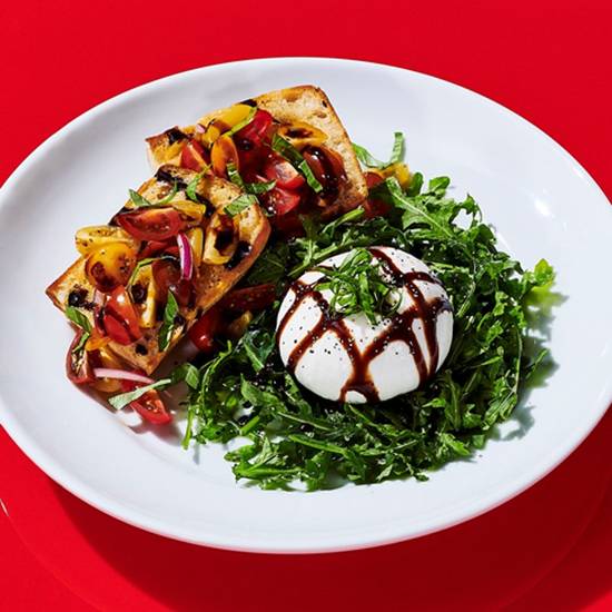 Order Fresh Burrata Mozzarella Bruschetta food online from Dave & Buster store, Tampa on bringmethat.com