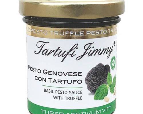 Order Basil Pesto Sauce & Truffle  -90 gr / 3.1 oz food online from Francescas Pasta Market & Empanadas store, Aspen on bringmethat.com