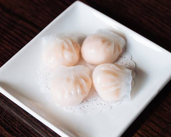 Order 100  Jumbo Shrimp Har Gow      4pc food online from Shanghai Rose Chinese Dim Sum store, Studio City on bringmethat.com
