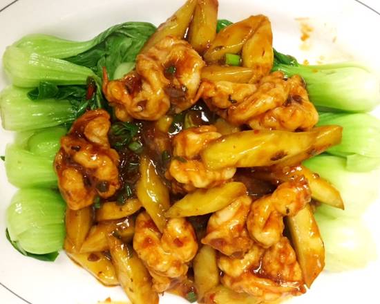 Order 439.Prawn in Chili Sauce 干烧大虾 food online from China Chalet store, Florham Park on bringmethat.com