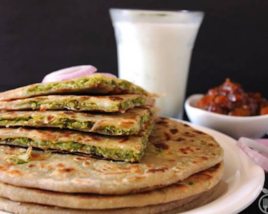 Order Stuffed Naan - Kulcha - Potatoes-n-Peas or  Onion food online from Spice Affair store, Beverly Hills on bringmethat.com