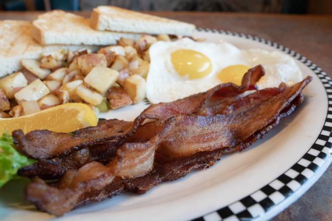 Order Thick-Cut Smoked Bacon & Eggs food online from Black Bear Diner store, Rohnert Park on bringmethat.com