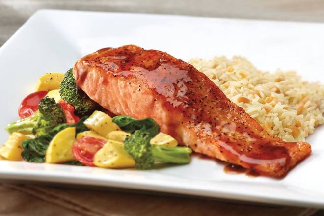 Order Teriyaki-Glazed Salmon food online from Bakers Square Restaurant & Pies store, Mankato on bringmethat.com