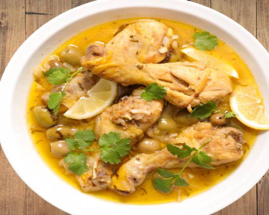 Tajine poulet citron