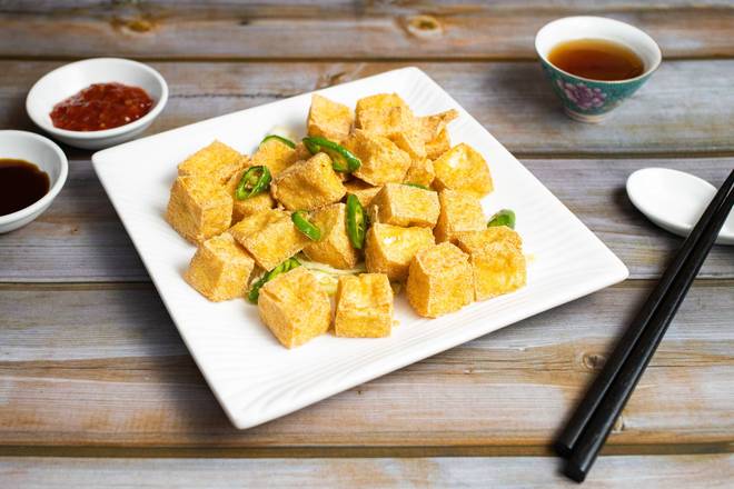 Order Crispy Tofu with Salt and Chilli Peppers food online from Enjoy Vegetarian Restaurant store, San Francisco on bringmethat.com