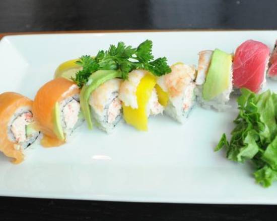 Order Rainbow Roll 8pcs food online from #35 store, Seattle on bringmethat.com