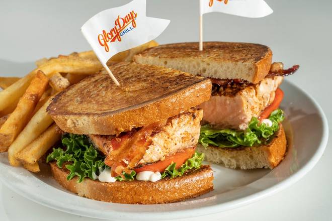 Order SALMON† BLT SANDWICH food online from Glory Days Grill store, Apex on bringmethat.com