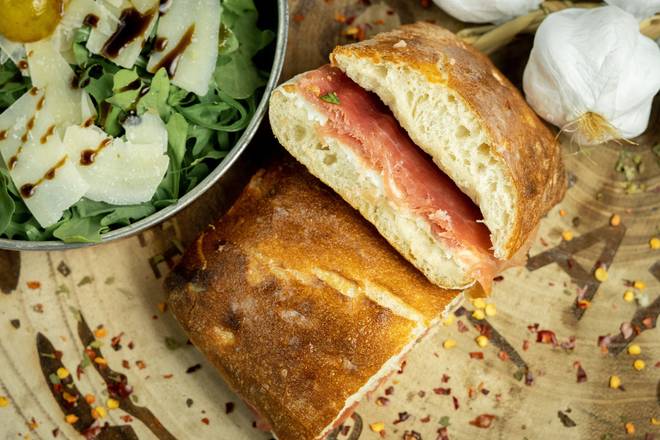 Order Prosciutto E Mozzarella Sandwich food online from Macchiato Coffee & Food Bar store, Miami on bringmethat.com
