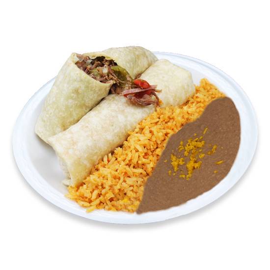 Order 3. Two Beef Burritos food online from Viva Burrito Co. store, Denver on bringmethat.com