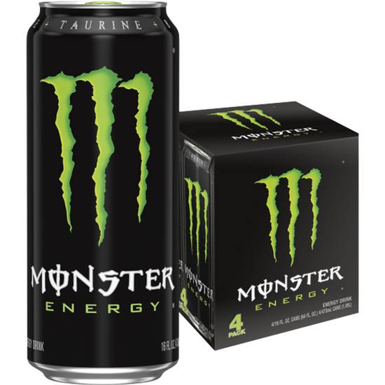 Order Monster Energy Green, 4 Pack, 16oz food online from Casey's General Store store, Kearney on bringmethat.com