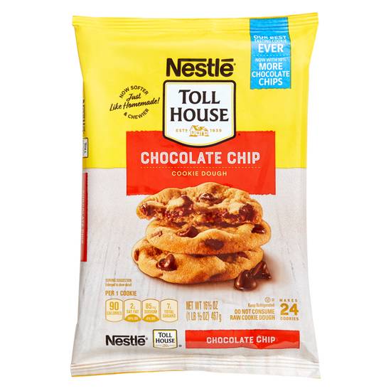 Order Nestle Toll House Chocolate Chip Cookie Ready to Bake Dough 24ct 16.5oz food online from Everyday Needs by Gopuff store, Baton Rouge on bringmethat.com