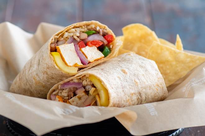 Order Tofu & Veggie Burrito food online from Sharky's Woodfired Mexican Grill store, Los Angeles on bringmethat.com