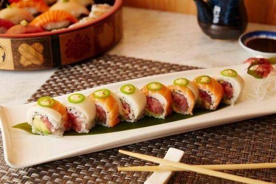 Order Kiss of Fire Roll food online from Sushi Sumo store, Alpharetta on bringmethat.com