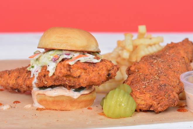 Order Nash’s 1 Sandwich + 1 Tender Combo food online from Nash Hot Chicken store, Indianapolis on bringmethat.com