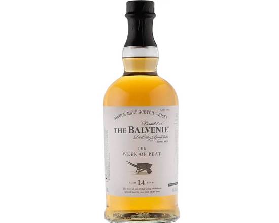 Order The Balvenie 14 Year Week Peat, 750mL whiskey (48.3% ABV) food online from Xtra Liquors & Wines store, WEST MIAMI on bringmethat.com