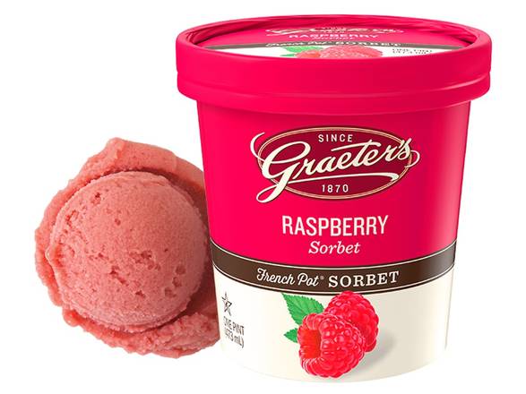 Order Raspberry Sorbet Pint food online from Graeter Ice Cream store, Fort Thomas on bringmethat.com