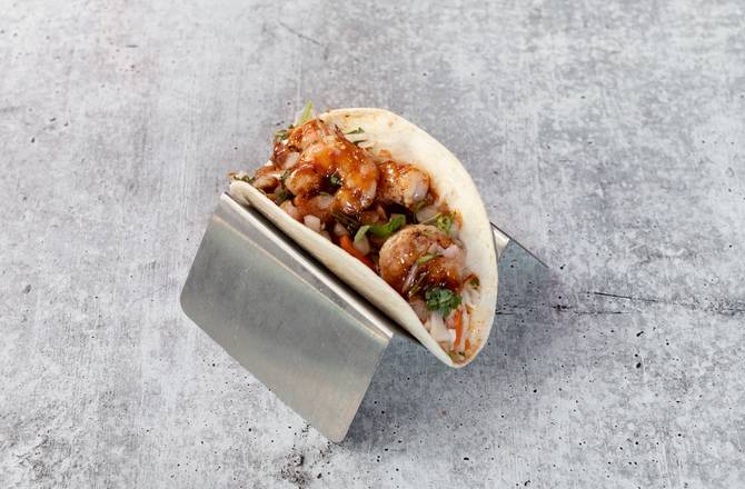 Order Korean BBQ Shrimp Taco food online from Tin Lizzy Cantina store, Tallahassee on bringmethat.com