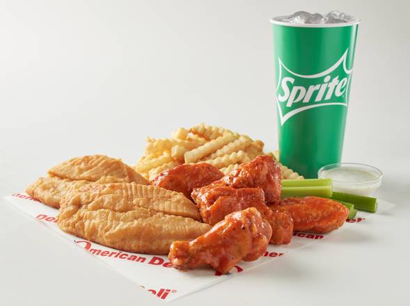 Order Fish (2 pcs) and Wing Combo food online from American Deli store, Chamblee on bringmethat.com