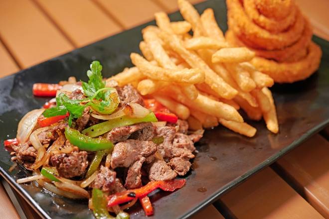 Order Pepper Steak Platter food online from Holy Schnitzel store, Aventura on bringmethat.com
