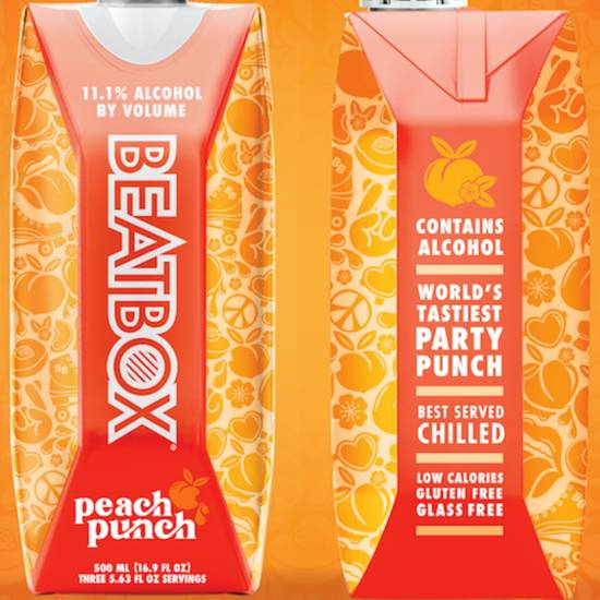 Order BEATBOX PEACH PARTY 500ML 11.1%ABV  food online from Princess Liquors store, Port Saint Lucie on bringmethat.com
