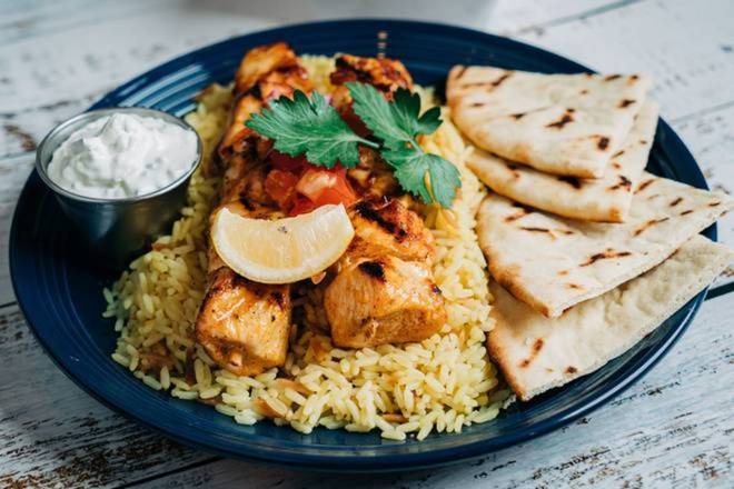Order Grilled Chicken Souvlaki food online from The Great Greek Mediterranean Grill store, Troy on bringmethat.com