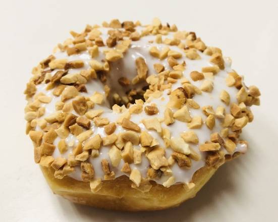 Order White Icing w/ Peanuts Donut food online from Donut Tacos Palace store, Austin on bringmethat.com