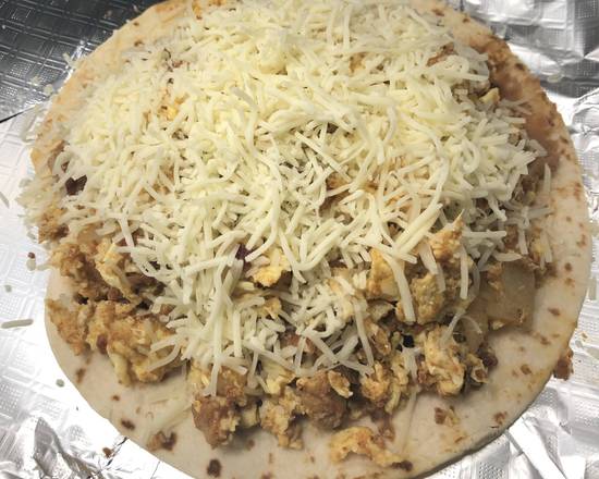 Order Chorizo, Egg, Potato, & Cheese food online from Donut Tacos Palace store, Austin on bringmethat.com