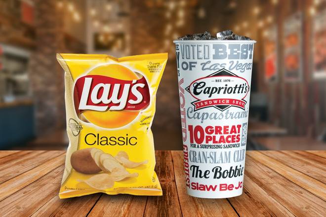 Order Combo Small Chip & Large Fountain Drink food online from Capriotti store, Grand Rapids on bringmethat.com