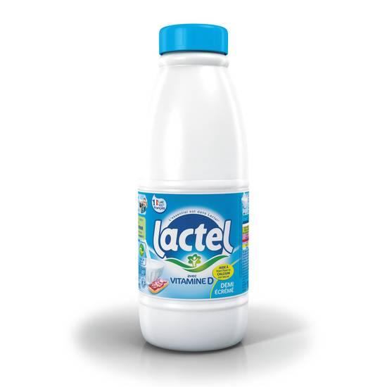 Lait 1/2 ecrémé bouteille Lactel 1 L.