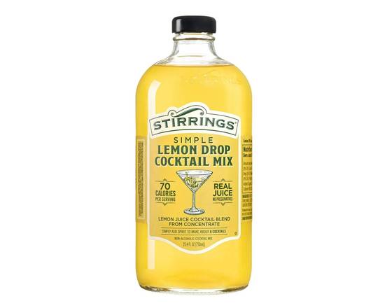 Order Stirrings Simple Lemon Drop Cocktail Mix, 750mL food online from Golden Ox Liquors store, Saint Augustine on bringmethat.com