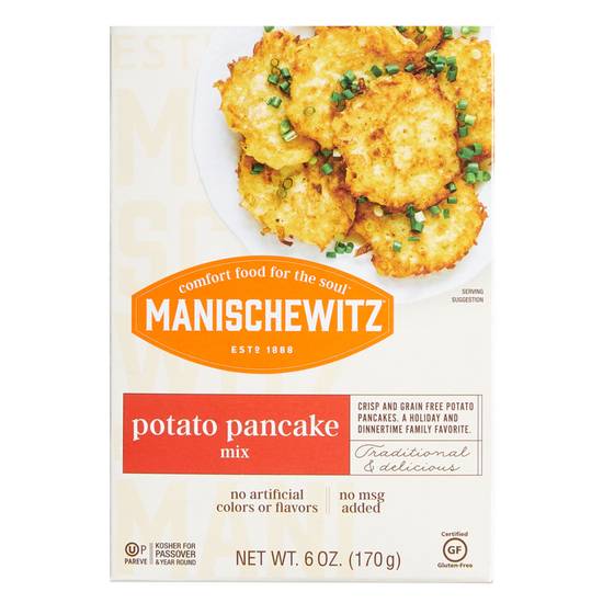 Order Manischewitz Potato Pancake Mix 6oz food online from Drinks At Your Door by Gopuff store, Newton Highlands on bringmethat.com