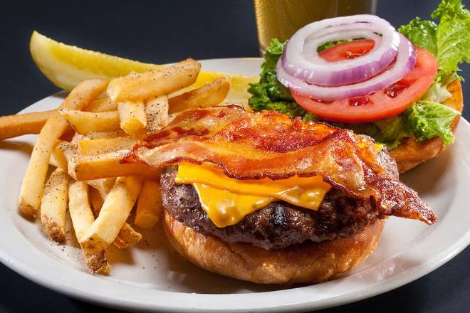 Order GF BACON & CHEDDAR BURGER food online from Glory Days Grill store, Glen Burnie on bringmethat.com