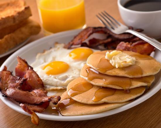Order Bacon Buttermilk Pancakes (3 pcs) food online from The Pancake Snob store, New York on bringmethat.com
