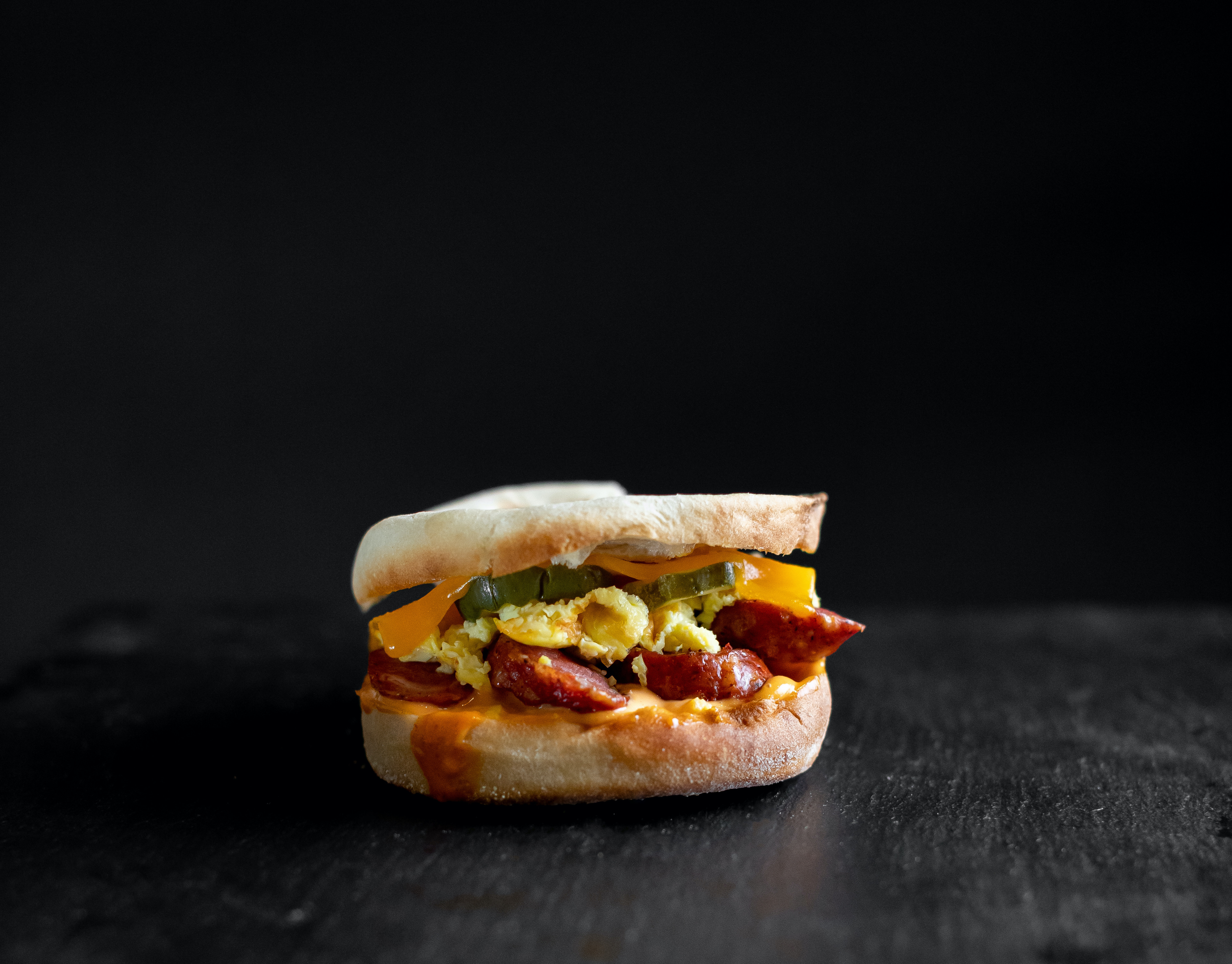 English Muffin with Egg & Italian Sausage
