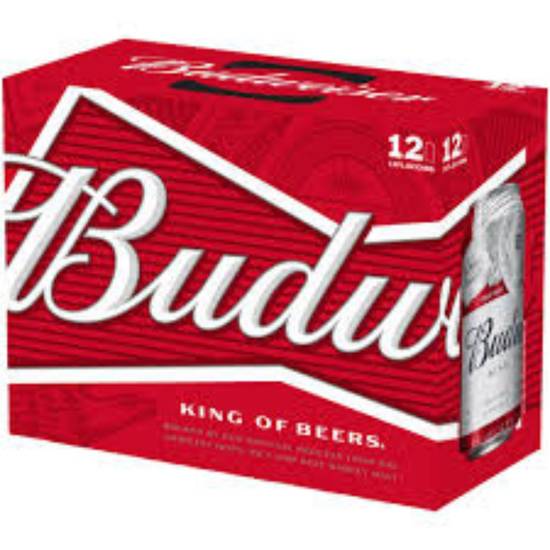 Order BUDWEISER 12oz 12PK CANS food online from Duke Liquor & Jr. Market store, Los Angeles on bringmethat.com