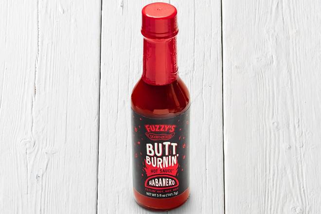 Order Butt Burnin' Hot Sauce Habanero Bottle (5 oz) food online from Fuzzy's Taco Shop store, Lakeland on bringmethat.com
