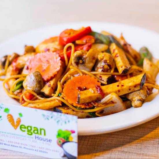 Order Spaghetti Basil with Seafood food online from Vegan House store, Phoenix on bringmethat.com